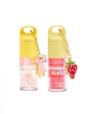 NEW Bath & Body Works 2-Piece Lip Oil Collection with Limited Edition Charms
